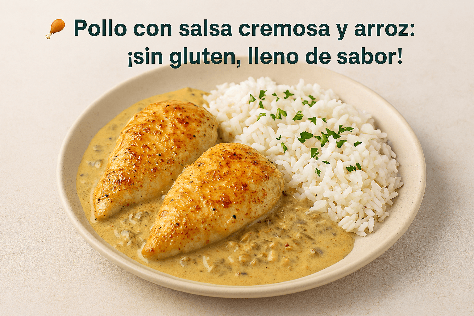 Pollo con Salsa Cremosa y Arroz: ¡Sin Gluten, lleno de Sabor!