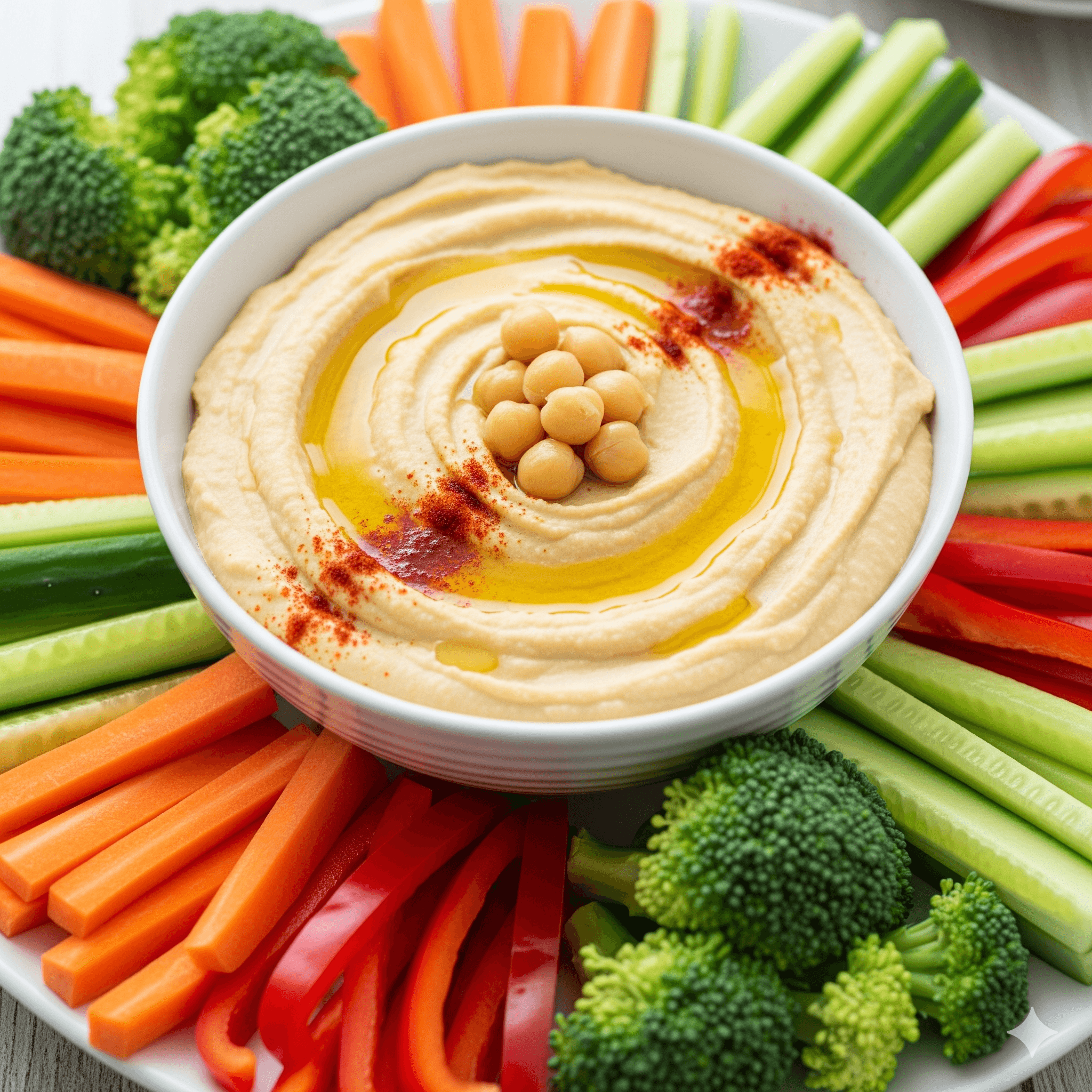 Hummus con Vegetales: Tu Snack Hiperproteico y Lleno de Fibra