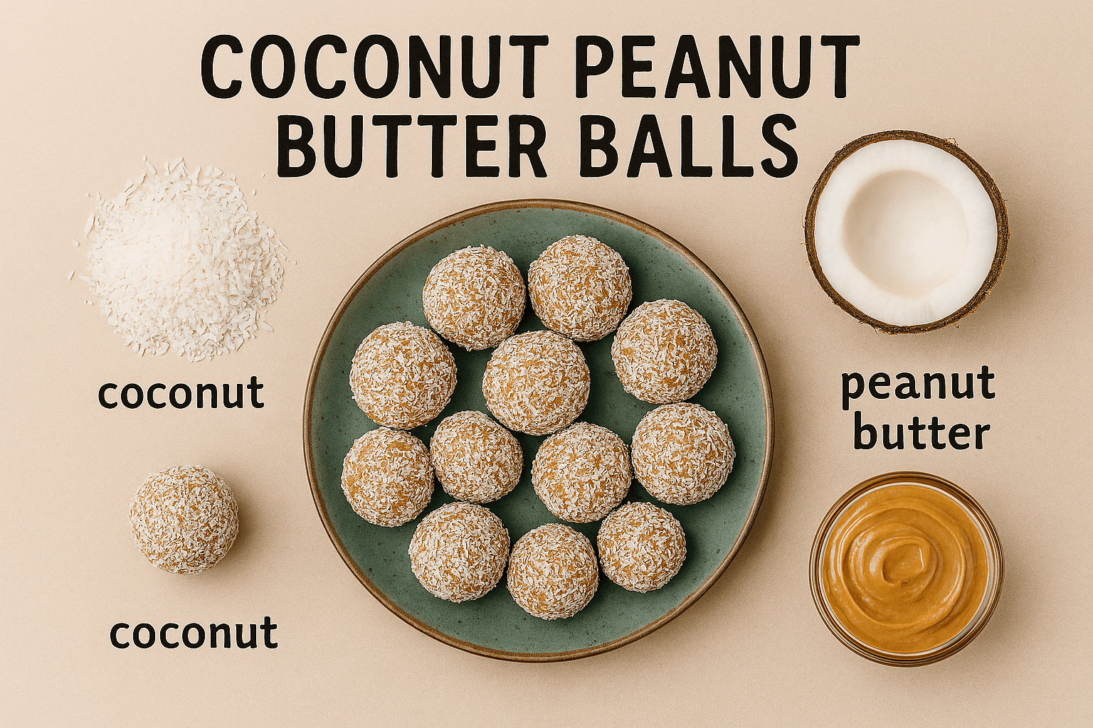 Bolitas de Coco y Mantequilla de Maní: Energía Concentrada para tu Cuerpo