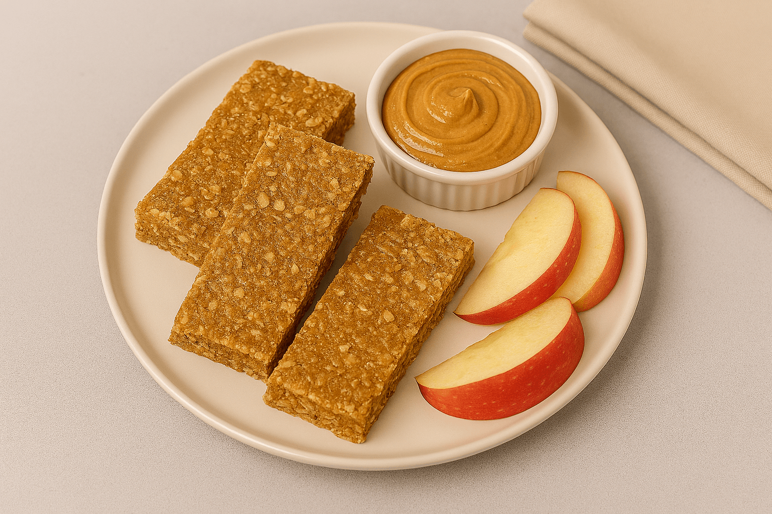 Barras de Manzana y Mantequilla de maní sin gluten
