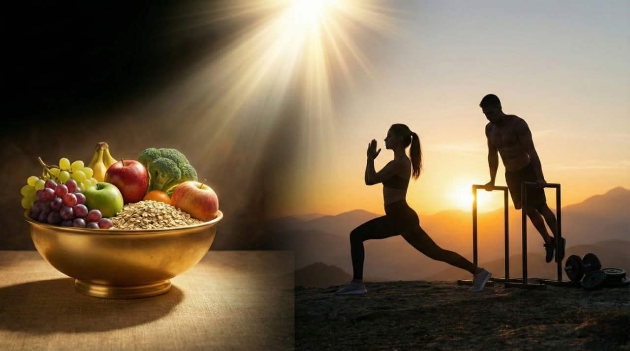 Persona meditando al amanecer