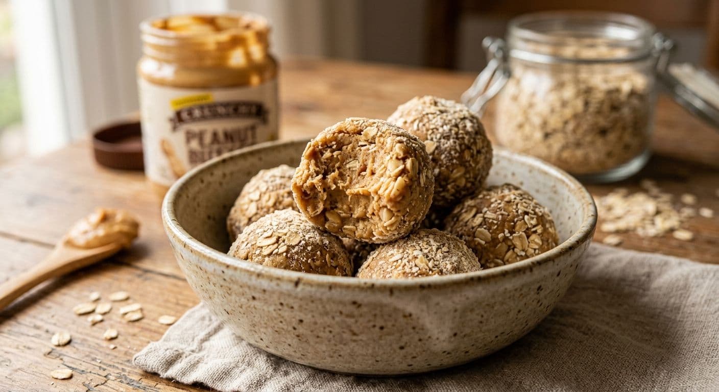 Bolitas de Mantequilla de Maní y Proteína: El Snack Perfecto sin Culpa