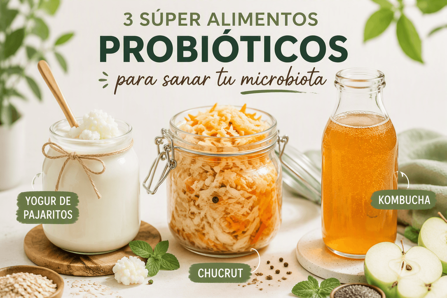 3 súper Alimentos Probióticos para Cuidar tu Microbiota y Tu Salud Intestinal🦠✨