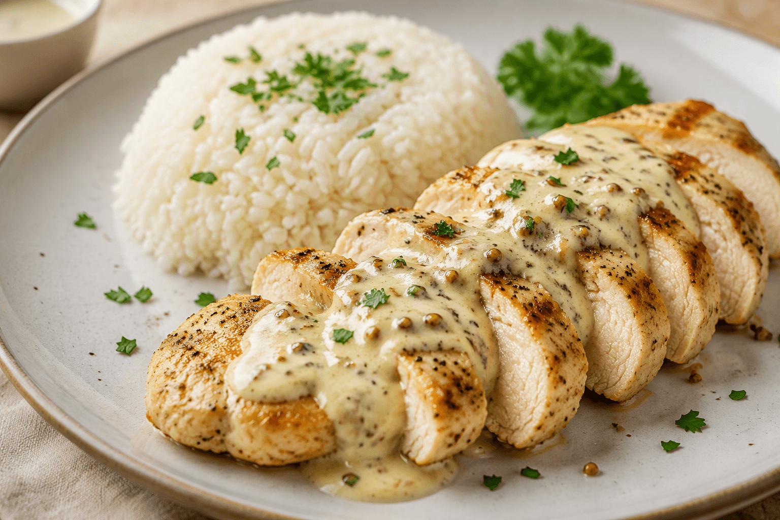 Pollo con Salsa Cremosa y Arroz: ¡Sin Gluten, lleno de Sabor!