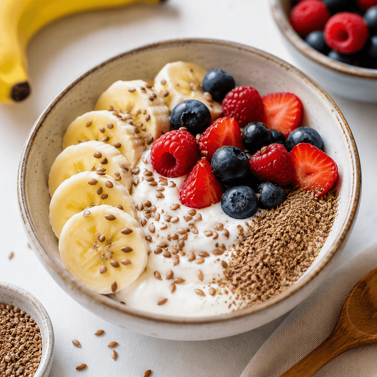 Bol de Frutas con Linaza: Desayuno ligero y nutritivo Histórico