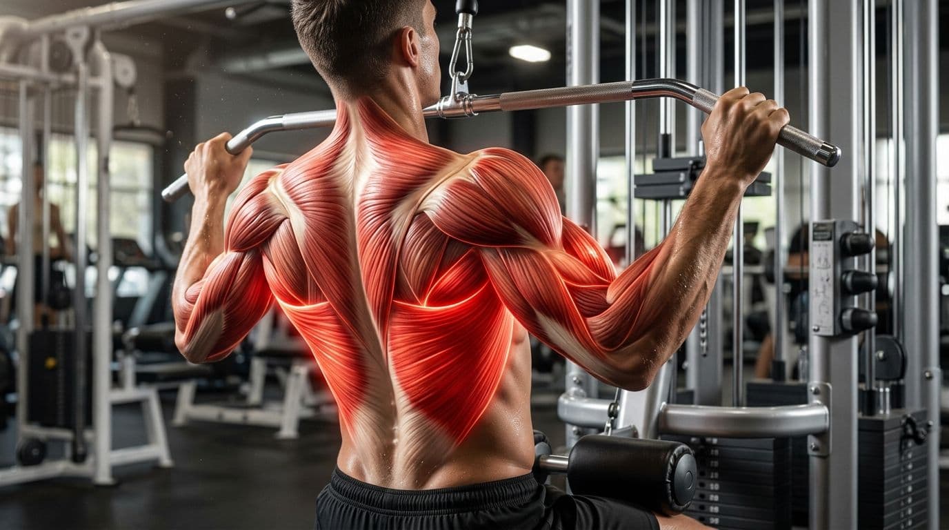 Jalón al Pecho en Polea Alta (Lat Pulldown)