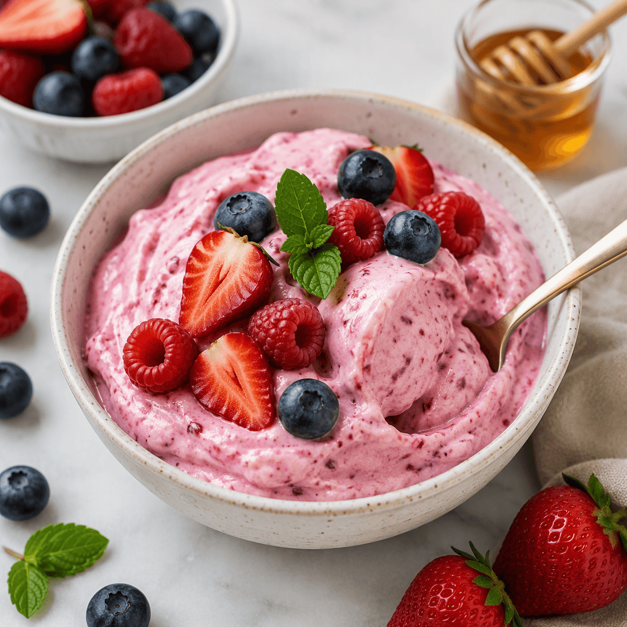 Helado de Yogurt y Frutos rojos: El Postre que te Mima sin Culpa