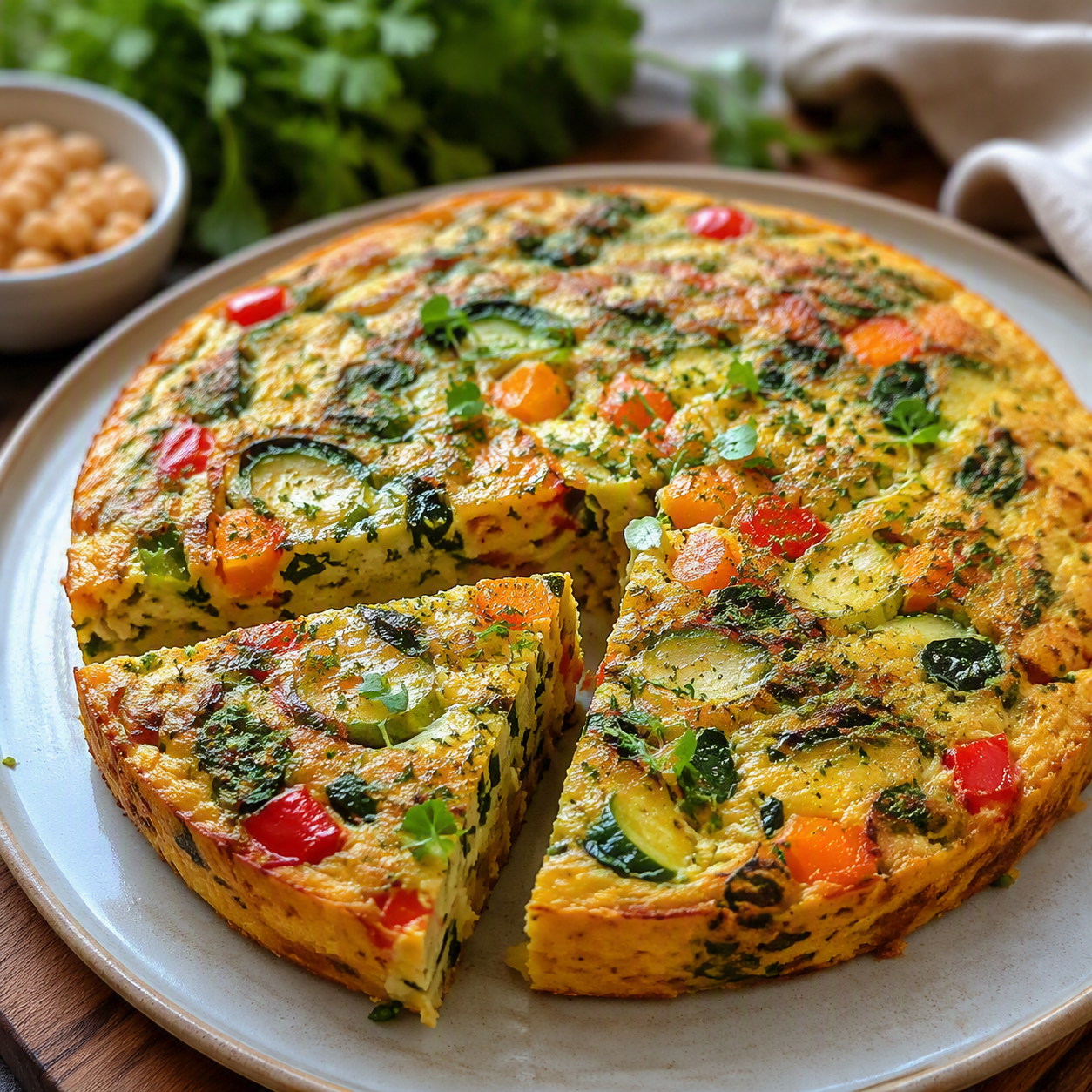 Frittata de Harina de Garbanzos y Verduras