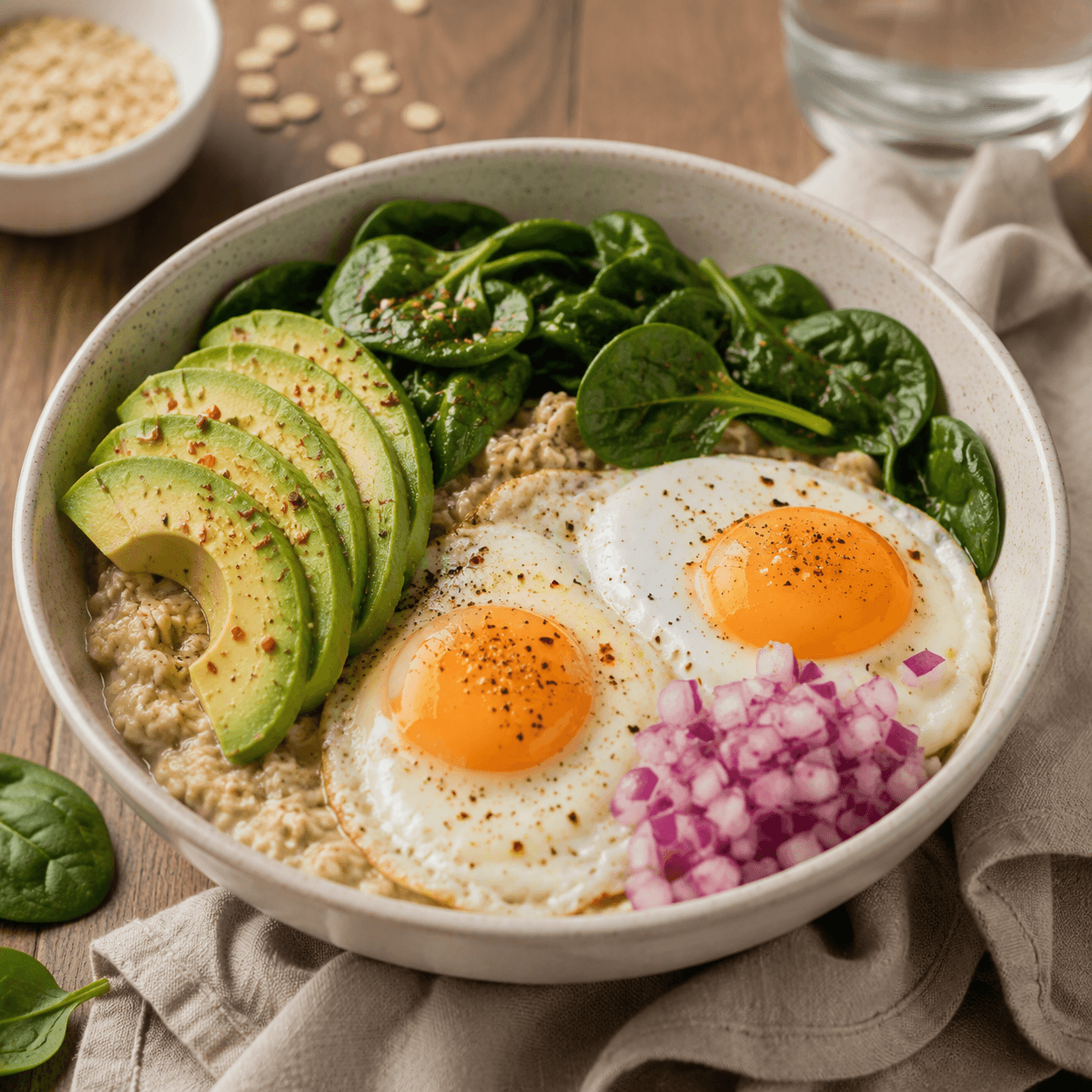 Tazón de Avena Salado con Huevo y Palta: Un Desayuno Nutritivo y Diferente